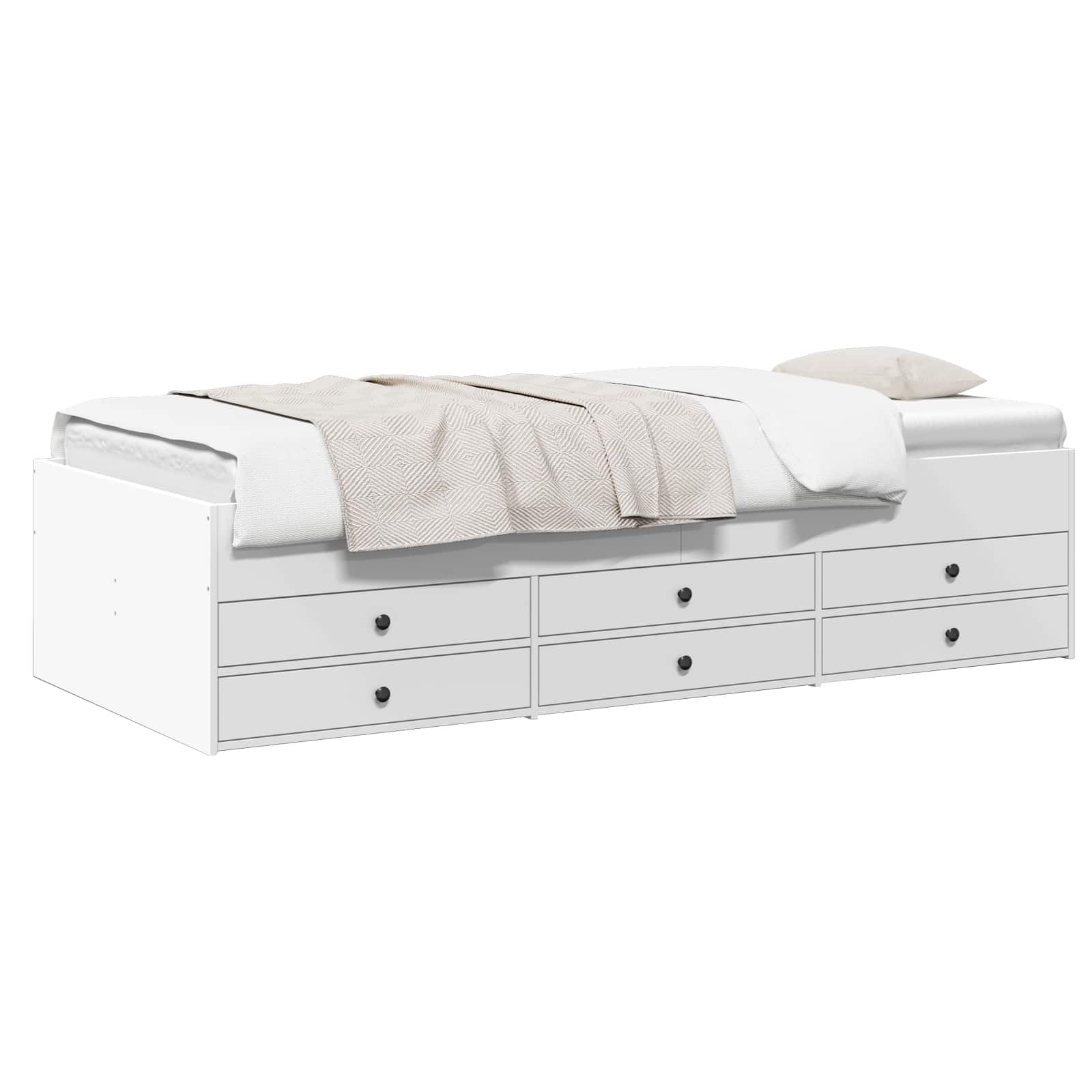 Bedframe met opslag met lade Wit 80 x 200 cm Bewerkt hout