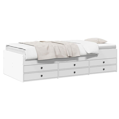 Bedframe met opslag met lade Wit 80 x 200 cm Bewerkt hout