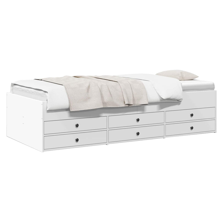 Bedframe met opslag met lade Wit 80 x 200 cm Bewerkt hout