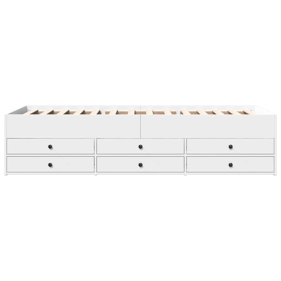 Bedframe met opslag met lade Wit 80 x 200 cm Bewerkt hout