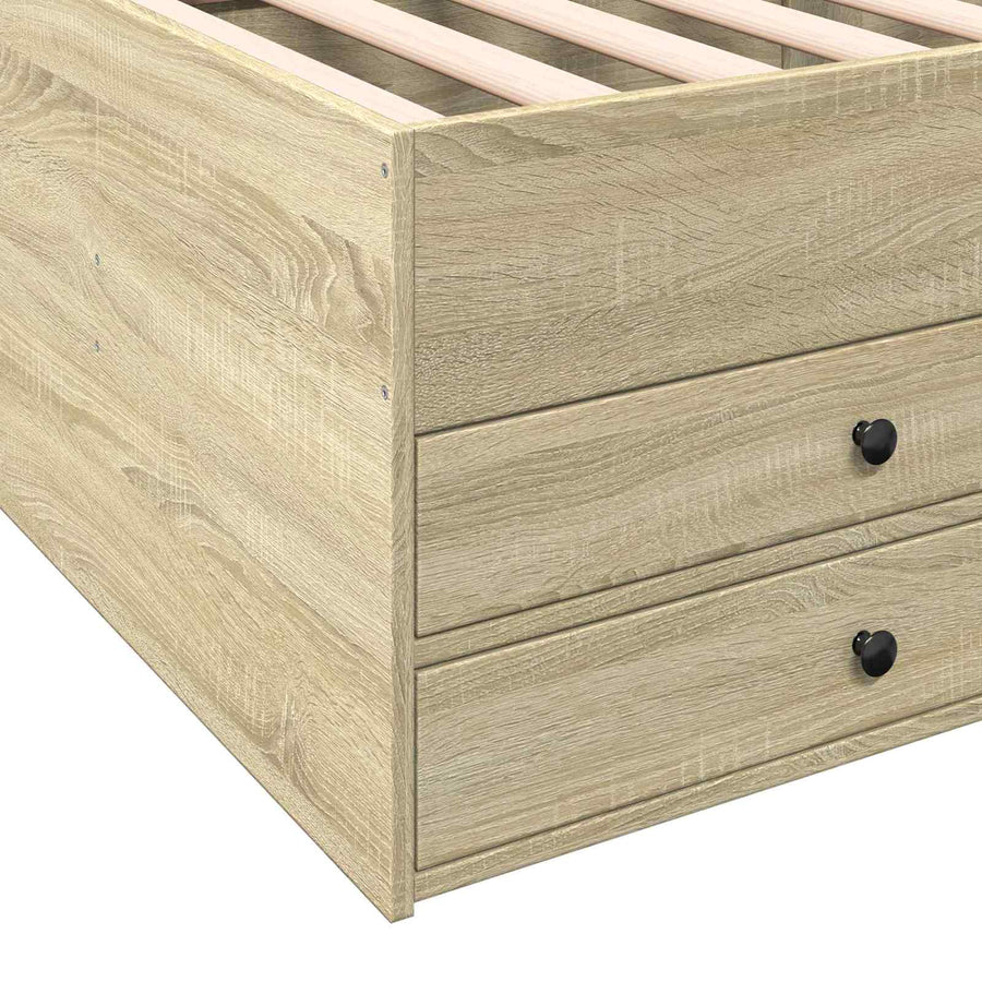 Bedframe met opslag Sonoma Eiken 80 x 200 cm Bewerkt hout