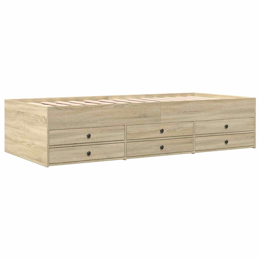 Bedframe met opslag Sonoma Eiken 80 x 200 cm Bewerkt hout