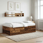Bedframe met opslag met lade Oud hout 80 x 200 cm Bewerkt hout