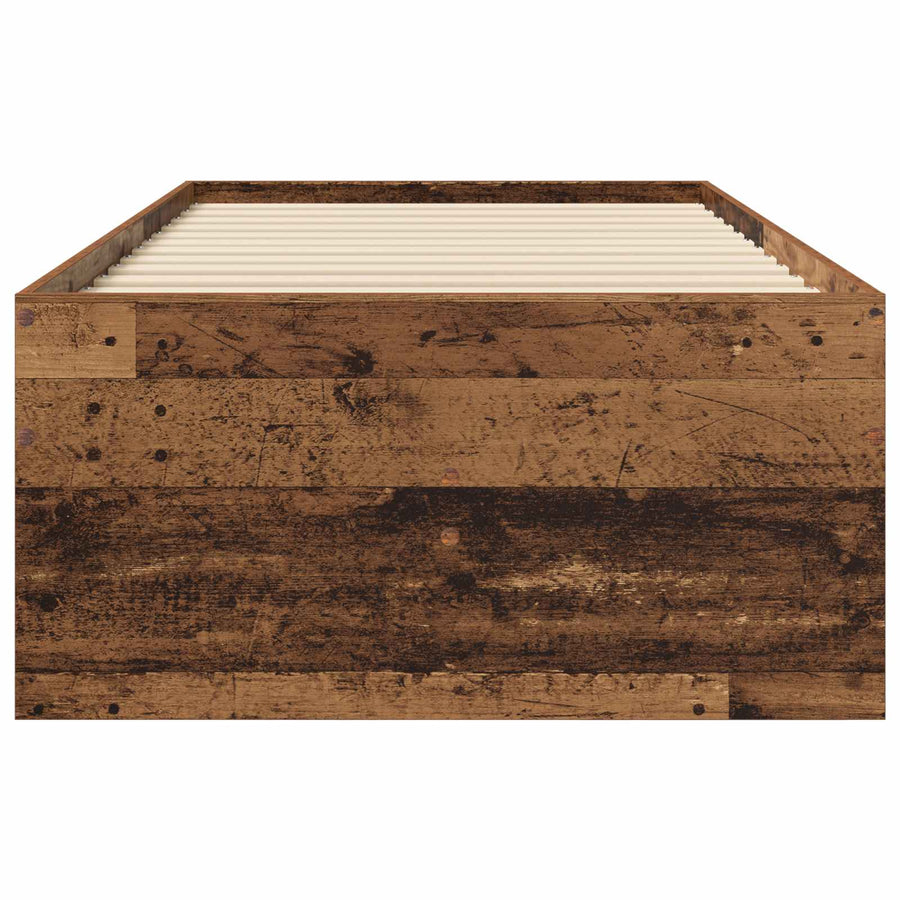 Bedframe met opslag met lade Oud hout 80 x 200 cm Bewerkt hout