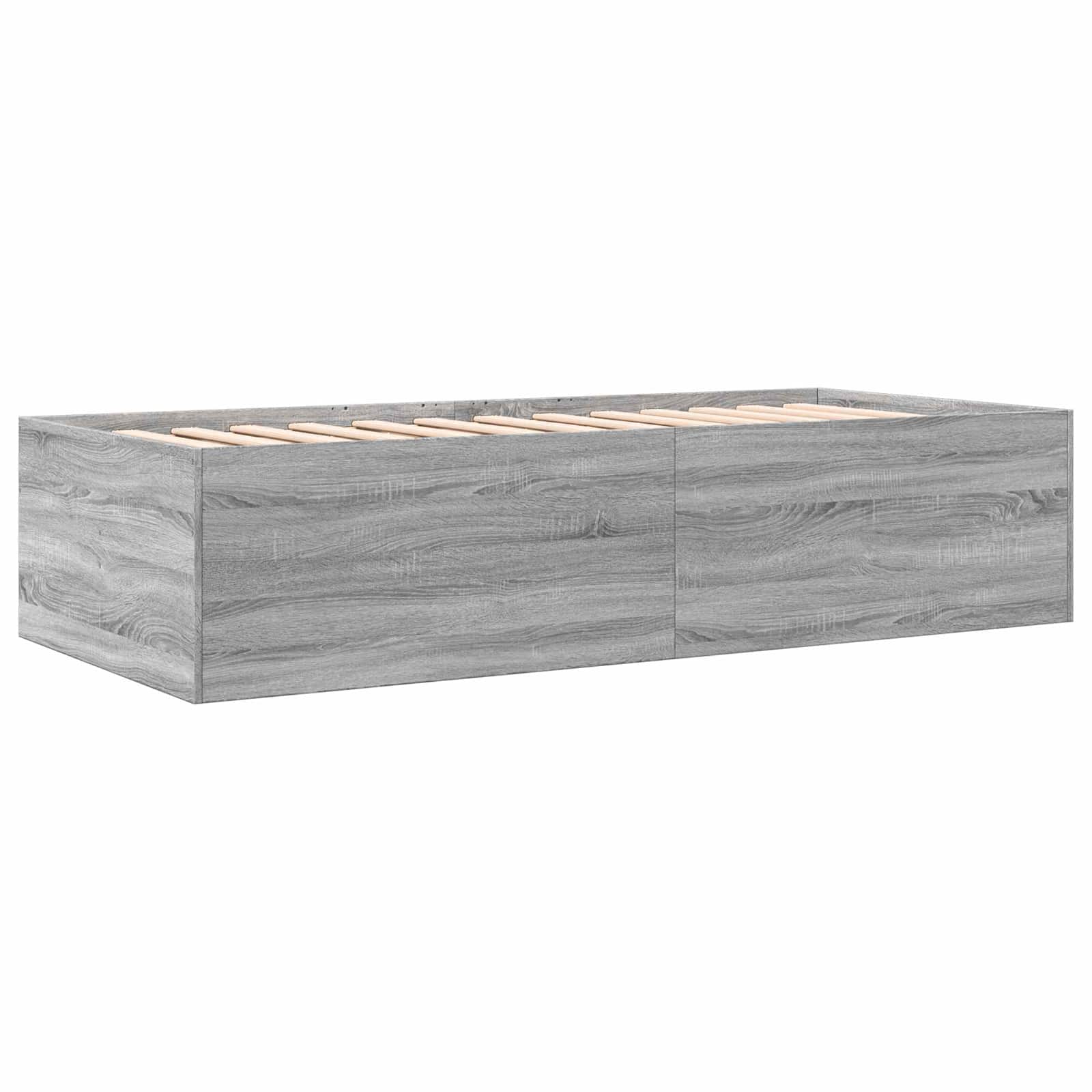 Bedframe met opslag Grijs Sonoma 80 x 200 cm Bewerkt hout