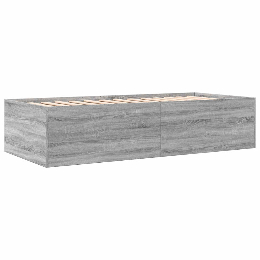 Bedframe met opslag Grijs Sonoma 80 x 200 cm Bewerkt hout
