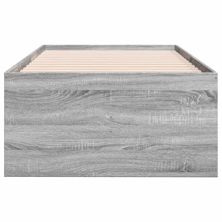Bedframe met opslag Grijs Sonoma 80 x 200 cm Bewerkt hout