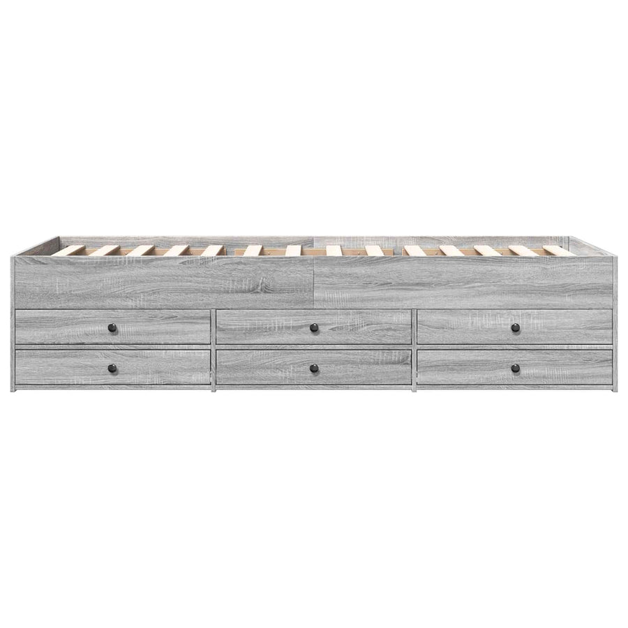 Bedframe met opslag Grijs Sonoma 80 x 200 cm Bewerkt hout