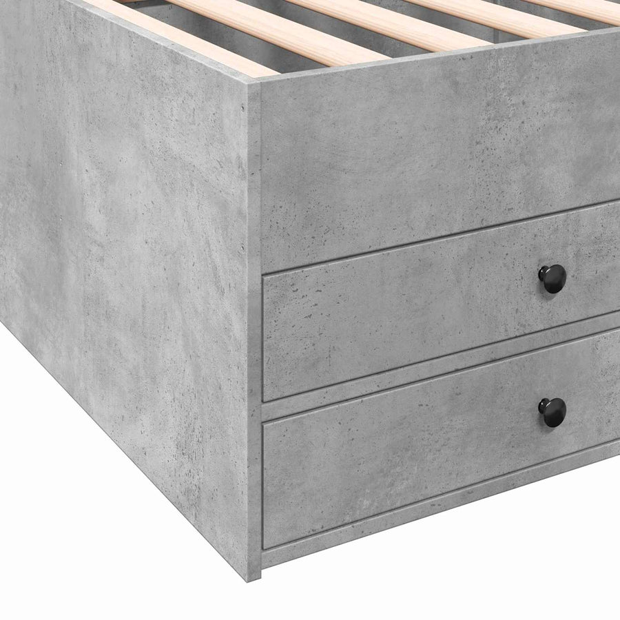 Bedframe met opslag Betongrijs 80 x 200 cm Bewerkt hout