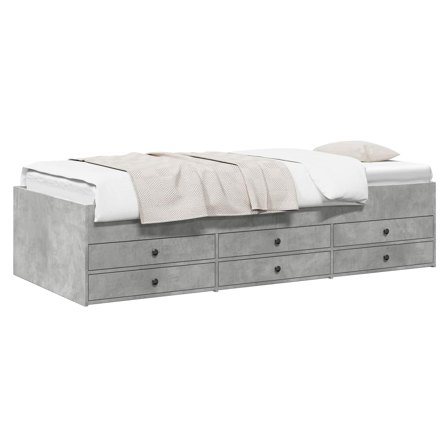 Bedframe met opslag Betongrijs 80 x 200 cm Bewerkt hout