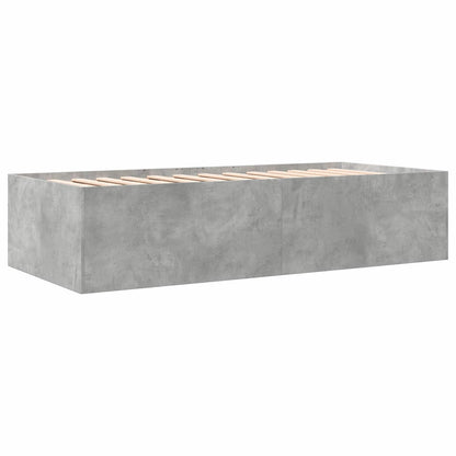 Bedframe met opslag Betongrijs 80 x 200 cm Bewerkt hout
