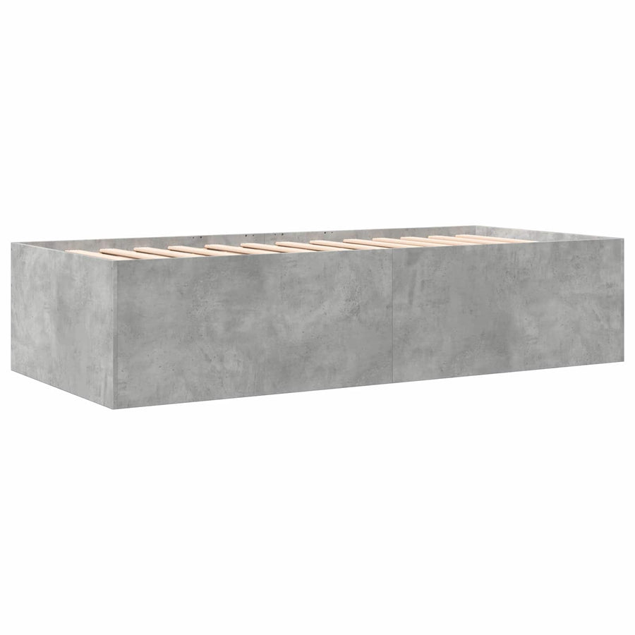 Bedframe met opslag Betongrijs 80 x 200 cm Bewerkt hout