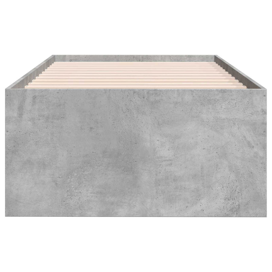 Bedframe met opslag Betongrijs 80 x 200 cm Bewerkt hout