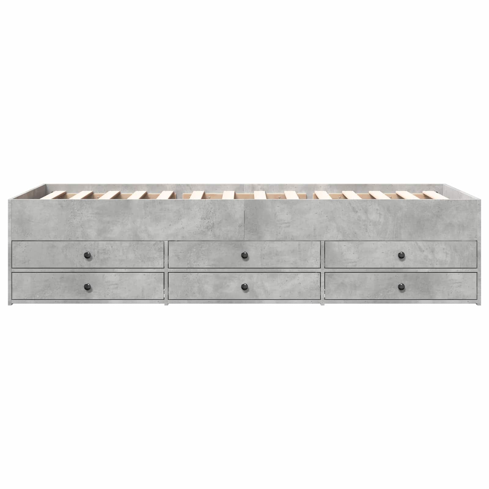 Bedframe met opslag Betongrijs 80 x 200 cm Bewerkt hout