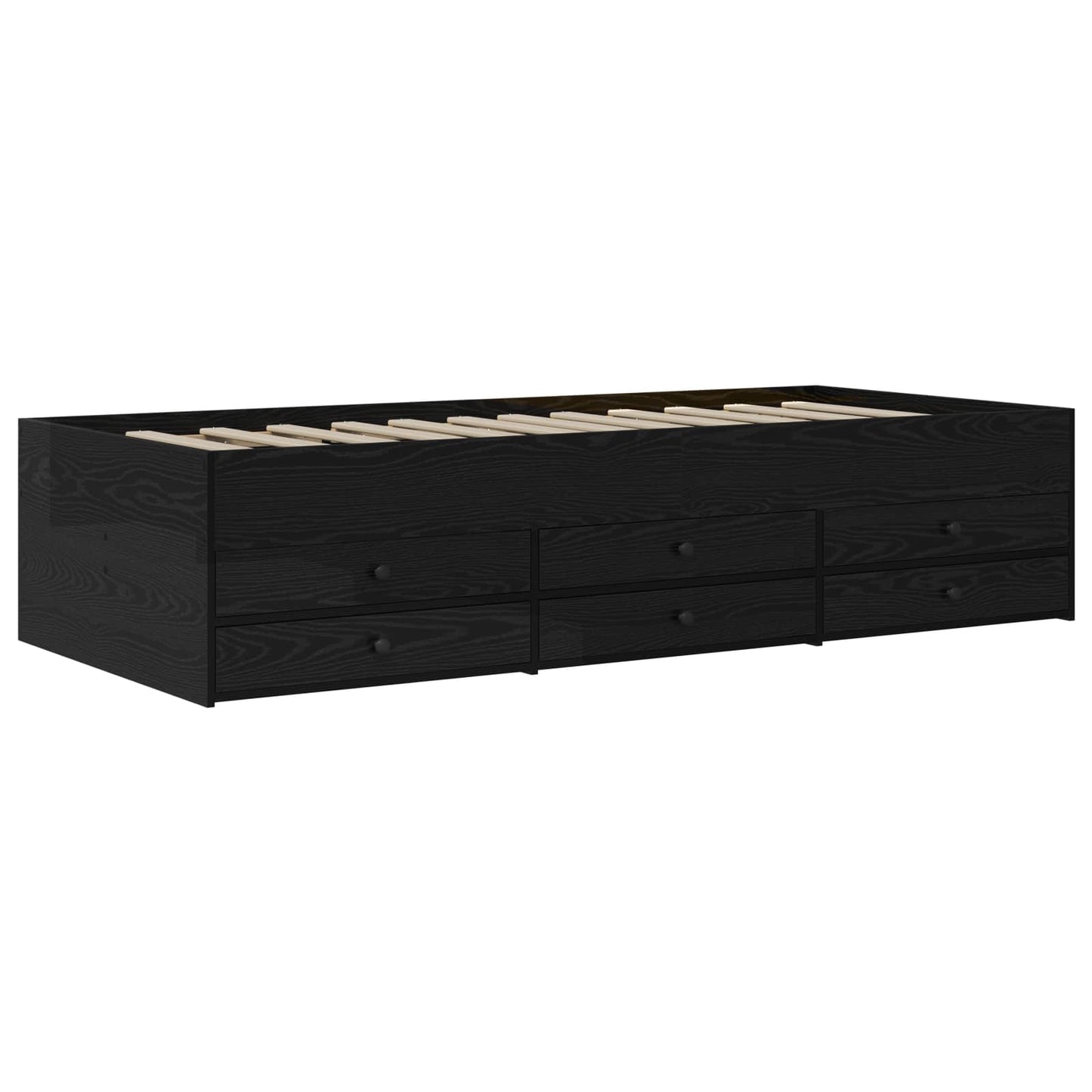 Bedframe met opslag Zwart eiken 80 x 200 cm Bewerkt hout