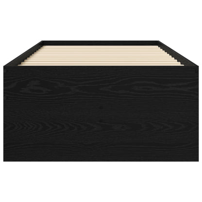 Bedframe met opslag Zwart eiken 80 x 200 cm Bewerkt hout
