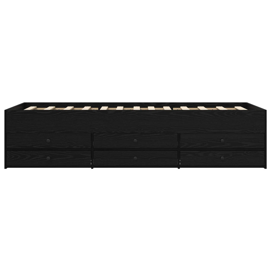 Bedframe met opslag Zwart eiken 80 x 200 cm Bewerkt hout