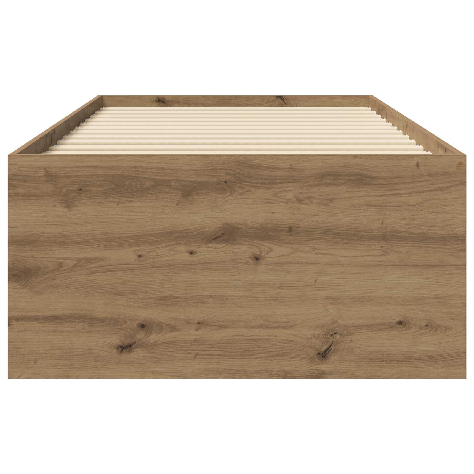 Bedframe met opslag Artisanaal eiken 80 x 200 cm Bewerkt hout