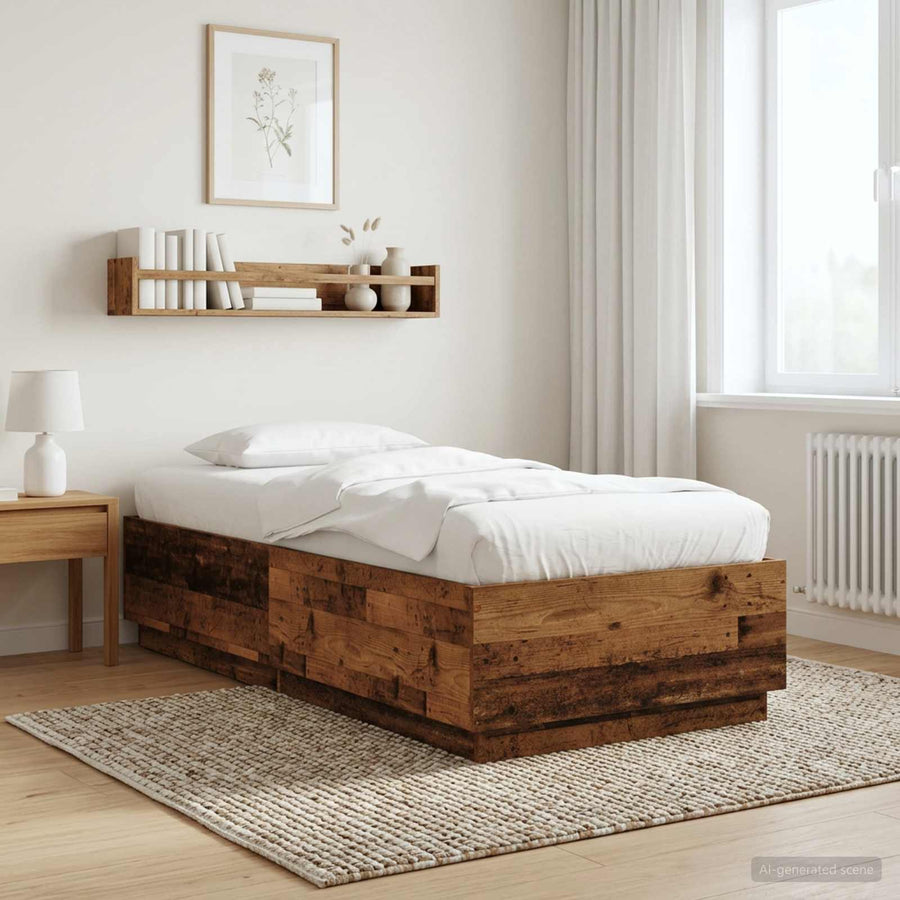 Bedframe Oud hout 80 x 200 cm Bewerkt hout