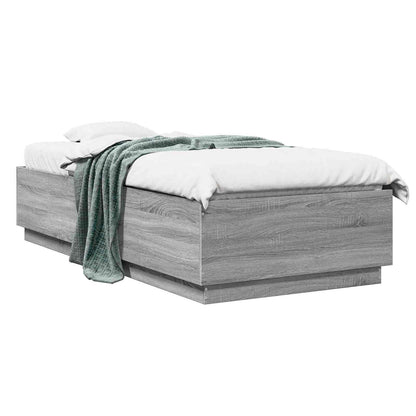 Bedframe Grijs Sonoma 80 x 200 cm Bewerkt hout