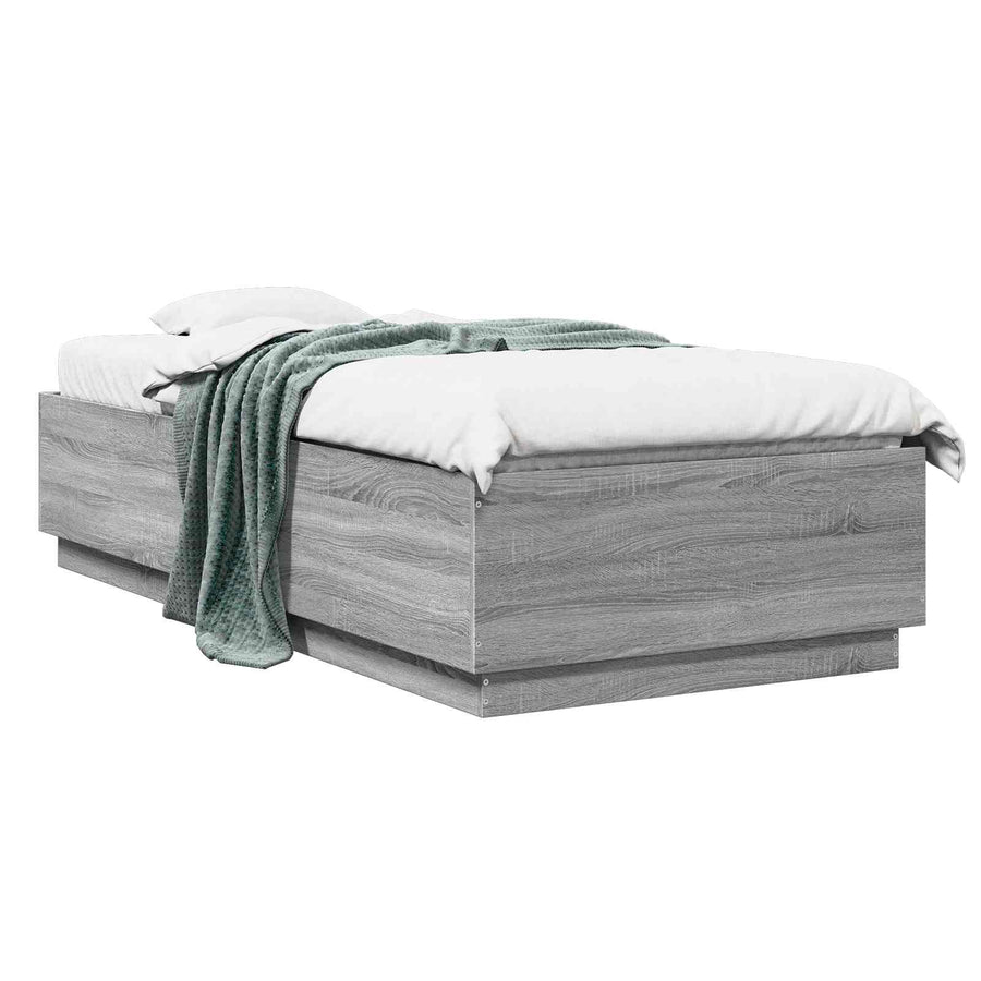 Bedframe Grijs Sonoma 80 x 200 cm Bewerkt hout