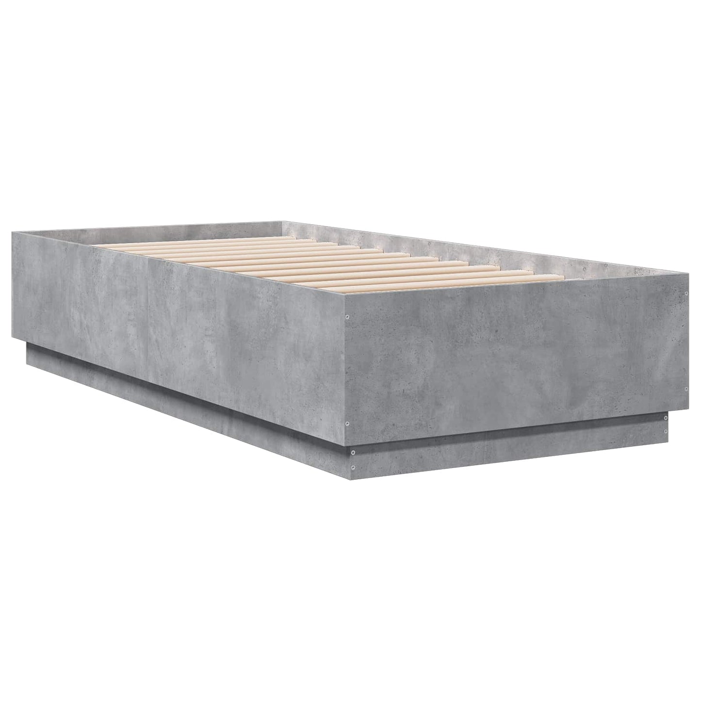 Bedframe Betongrijs 80 x 200 cm Bewerkt hout