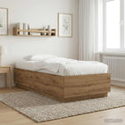 Bedframe Artisanaal eiken 80 x 200 cm Bewerkt hout