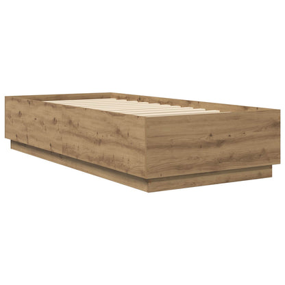 Bedframe Artisanaal eiken 80 x 200 cm Bewerkt hout