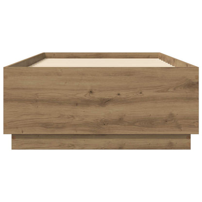 Bedframe Artisanaal eiken 80 x 200 cm Bewerkt hout