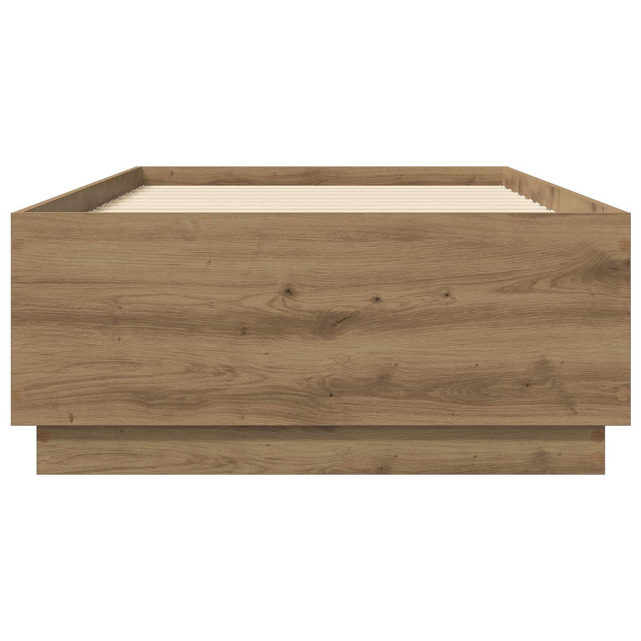 Bedframe Artisanaal eiken 80 x 200 cm Bewerkt hout
