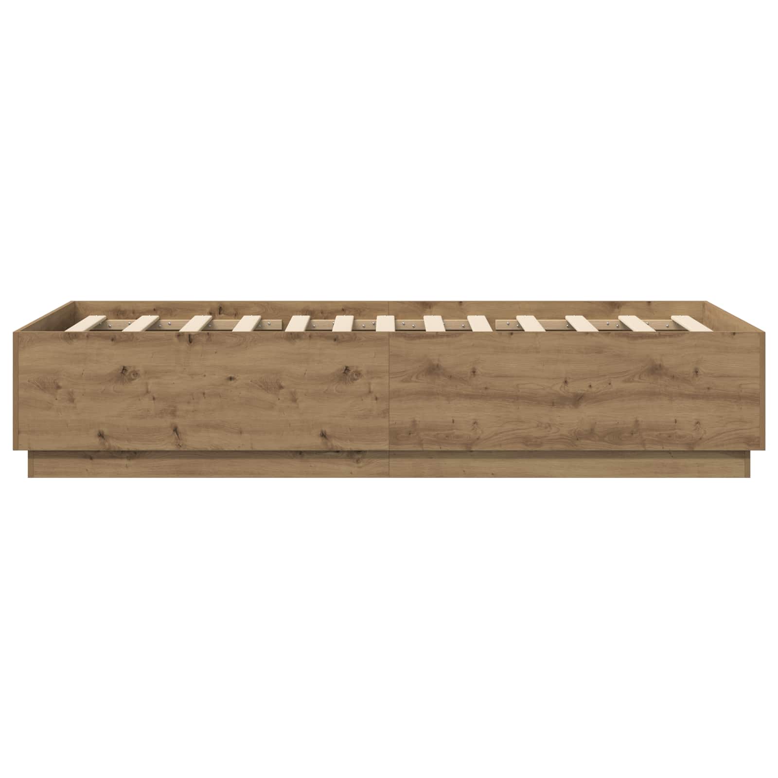 Bedframe Artisanaal eiken 80 x 200 cm Bewerkt hout