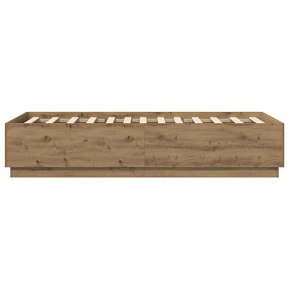 Bedframe Artisanaal eiken 80 x 200 cm Bewerkt hout