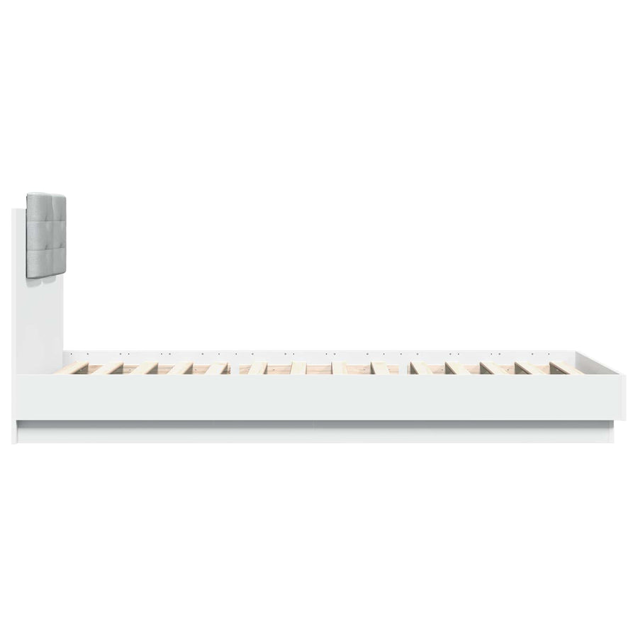 Bedframe met Hoofdeinde Wit Bewerkt hout