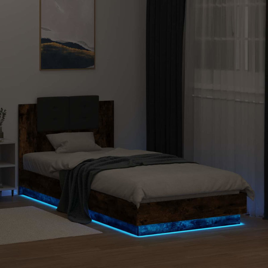 Bedframe met Hoofdeinde Gerookt eiken Bewerkt hout