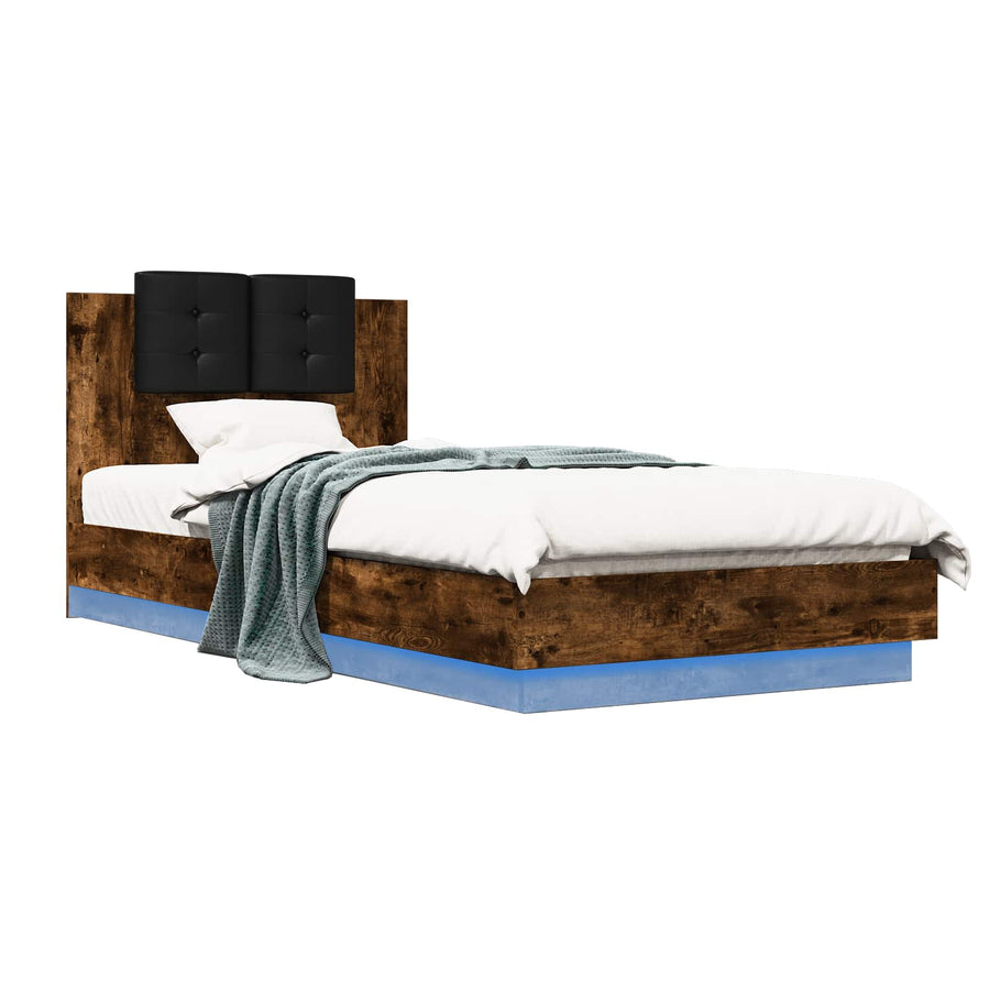 Bedframe met Hoofdeinde Gerookt eiken Bewerkt hout