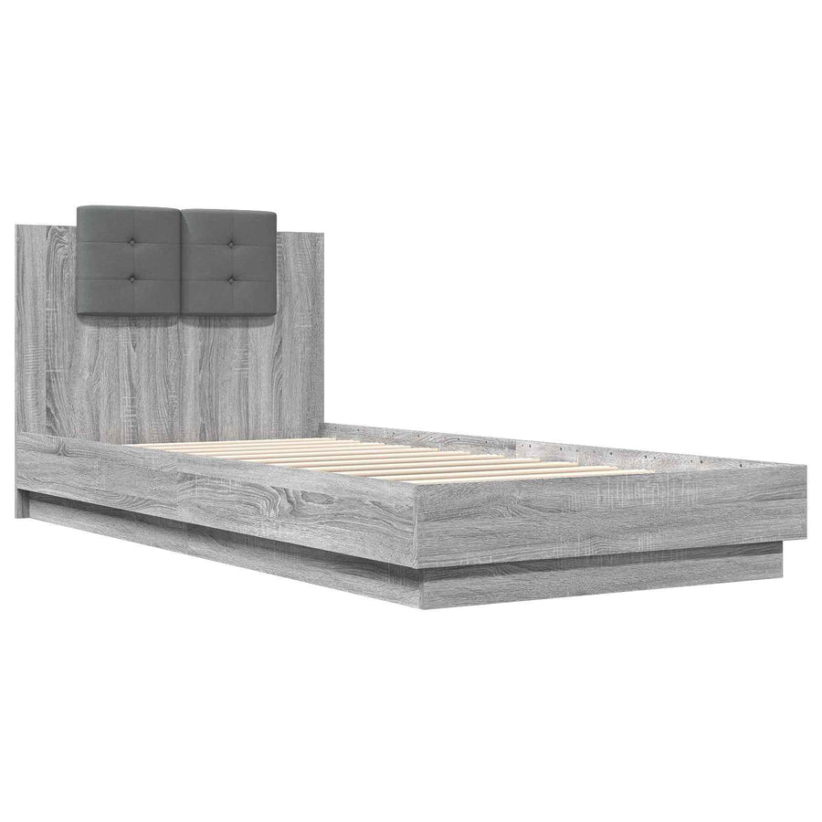 Bedframe met Hoofdeinde Grijs Sonoma Bewerkt hout