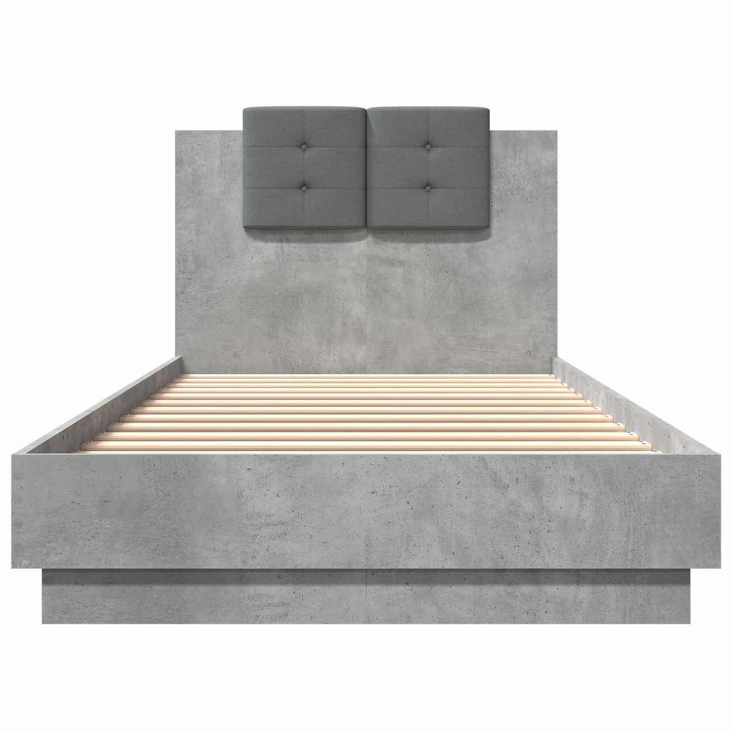 Bedframe met Hoofdeinde Betongrijs Bewerkt hout