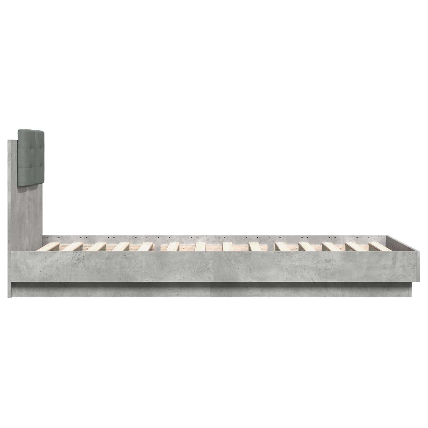 Bedframe met Hoofdeinde Betongrijs Bewerkt hout
