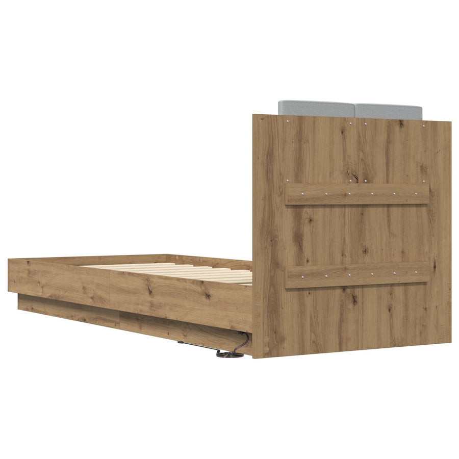 Bedframe met Hoofdeinde Artisanaal eiken Bewerkt hout