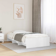 Bedframe 80x200 cm wit bewerkt hout