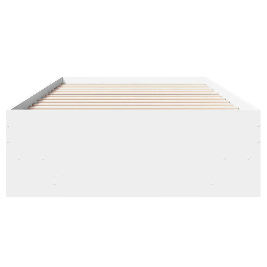 Bedframe met plank met opslag Wit 80 x 200 cm Bewerkt hout