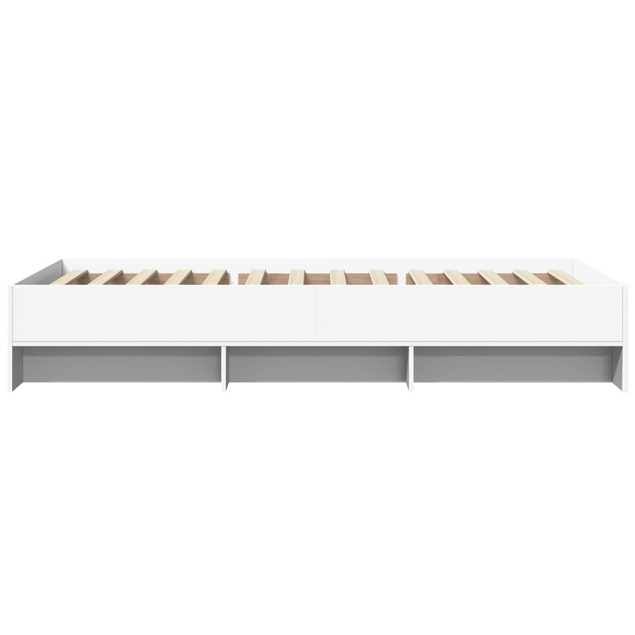 Bedframe met plank met opslag Wit 80 x 200 cm Bewerkt hout