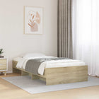 Bedframe met plank Sonoma Eiken 80 x 200 cm Bewerkt hout