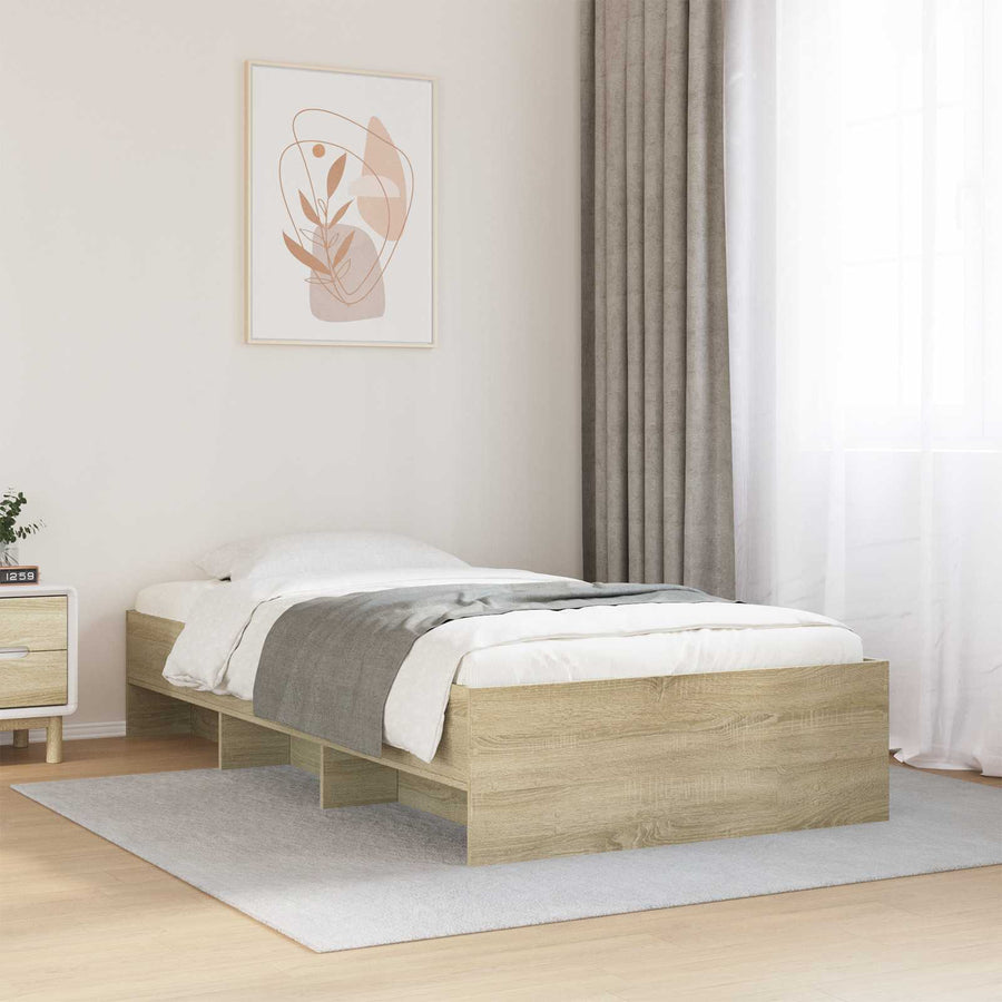 Bedframe met plank Sonoma Eiken 80 x 200 cm Bewerkt hout