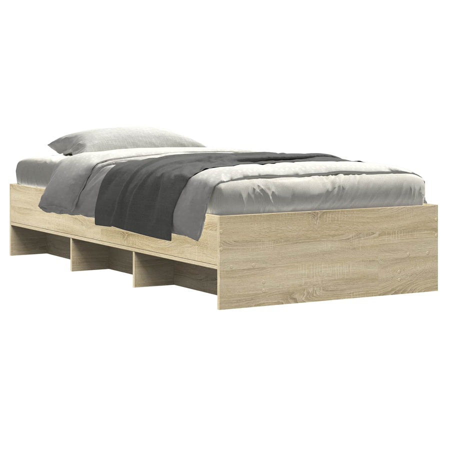 Bedframe met plank Sonoma Eiken 80 x 200 cm Bewerkt hout