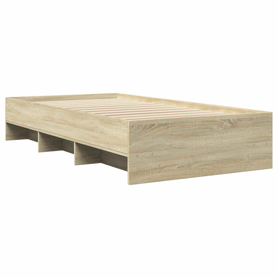 Bedframe met plank Sonoma Eiken 80 x 200 cm Bewerkt hout