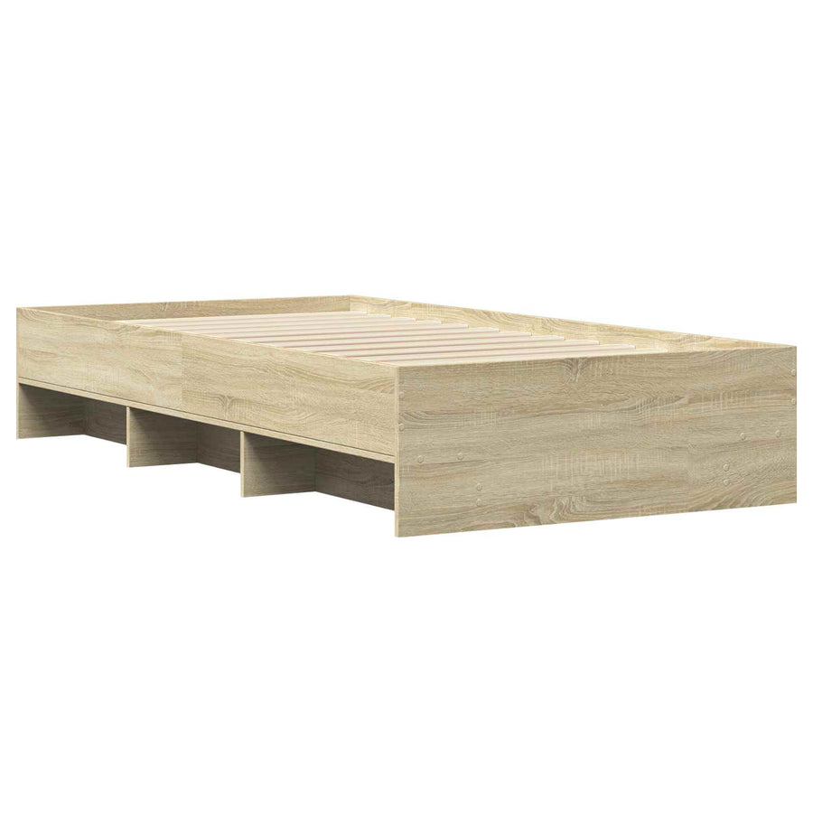 Bedframe met plank Sonoma Eiken 80 x 200 cm Bewerkt hout