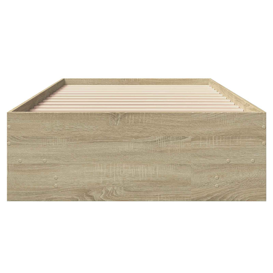 Bedframe met plank Sonoma Eiken 80 x 200 cm Bewerkt hout