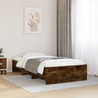 Bedframe met plank Gerookt eiken 80 x 200 cm Bewerkt hout