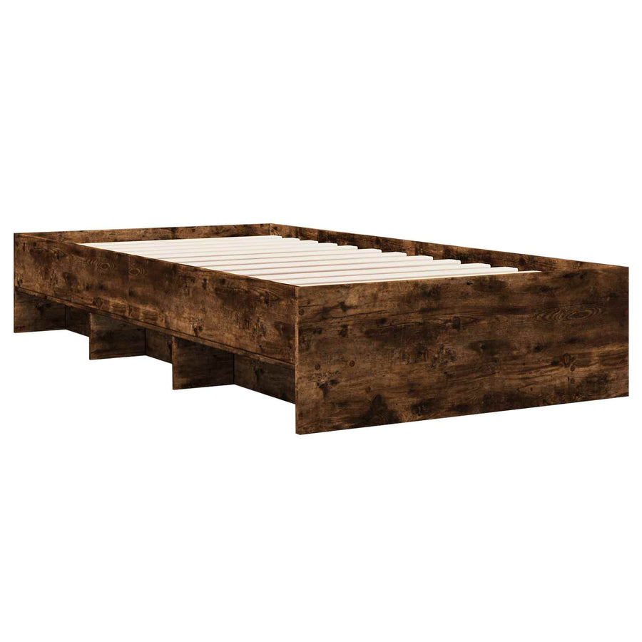 Bedframe met plank Gerookt eiken 80 x 200 cm Bewerkt hout